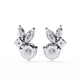 WOKE ™ VVS-F Lab Grown 2.00 Carat Round cut Diamond earrings in 14/18k Gold