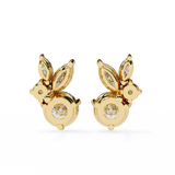 WOKE ™ VVS-F Lab Grown 2.00 Carat Round cut Diamond earrings in 14/18k Gold