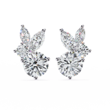WOKE ™ VVS-F Lab Grown 2.00 Carat Round cut Diamond earrings in 14/18k Gold