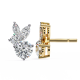 WOKE ™ VVS-F Lab Grown 2.00 Carat Round cut Diamond earrings in 14/18k Gold
