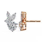 WOKE ™ VVS-F Lab Grown 2.00 Carat Round cut Diamond earrings in 14/18k Gold