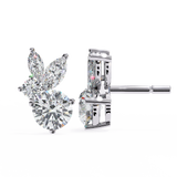 WOKE ™ VVS-F Lab Grown 2.00 Carat Round cut Diamond earrings in 14/18k Gold