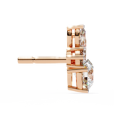 WOKE ™ VVS-F Lab Grown 2.00 Carat Round cut Diamond earrings in 14/18k Gold