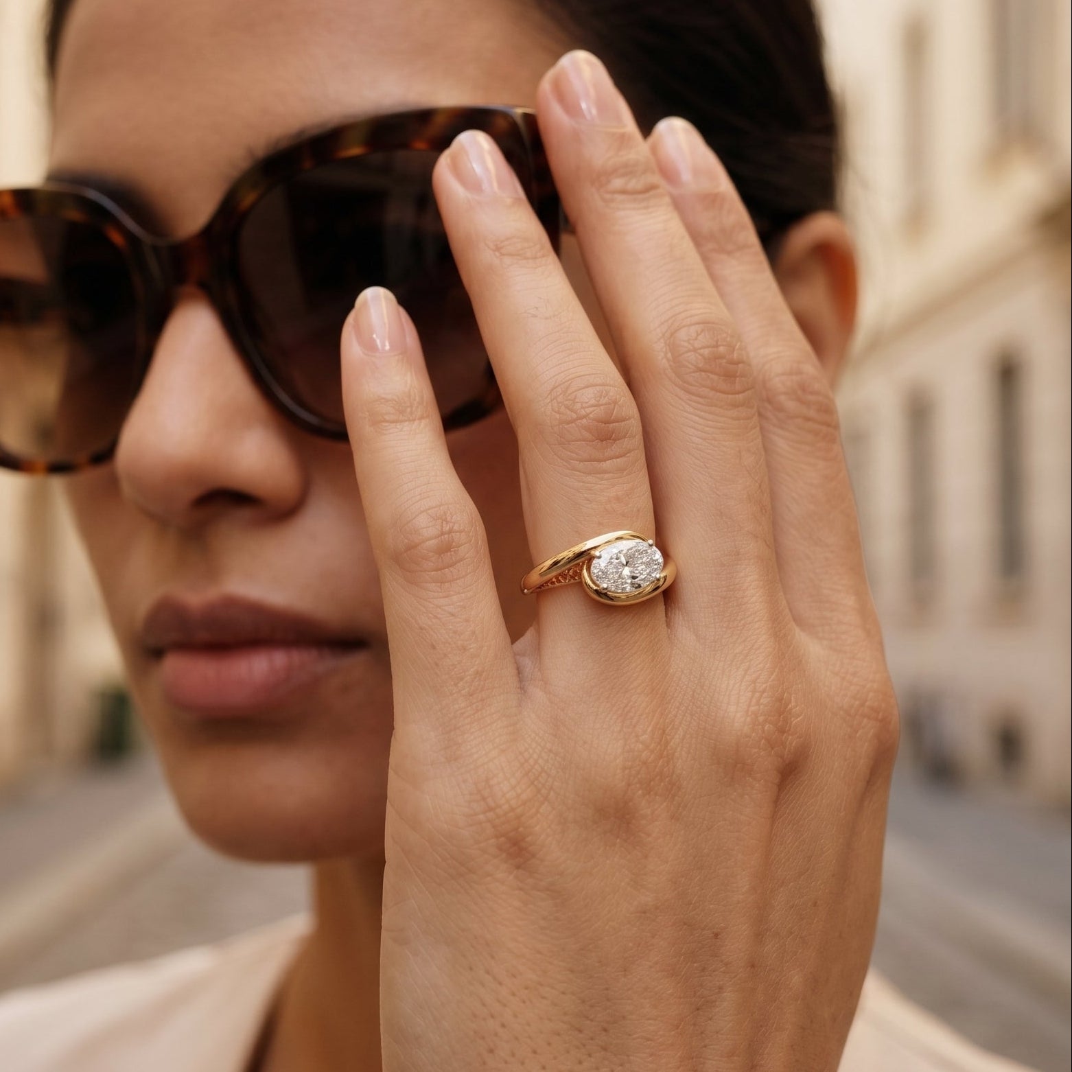 1 CT Oval Lab Grown Diamond Ring in 9K/14K Gold |WOKE