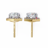 WOKE ™ VVS-F Lab Grown 2.20 Carat Round cut Diamond earrings in 14/18k Gold