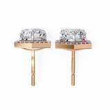 WOKE ™ VVS-F Lab Grown 2.20 Carat Round cut Diamond earrings in 14/18k Gold