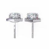 WOKE ™ VVS-F Lab Grown 2.20 Carat Round cut Diamond earrings in 14/18k Gold