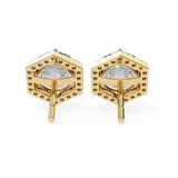 WOKE ™ VVS-F Lab Grown 2.20 Carat Round cut Diamond earrings in 14/18k Gold