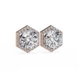 WOKE ™ VVS-F Lab Grown 2.20 Carat Round cut Diamond earrings in 14/18k Gold