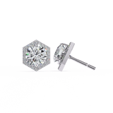WOKE ™ VVS-F Lab Grown 2.20 Carat Round cut Diamond earrings in 14/18k Gold