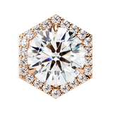 WOKE ™ VVS-F Lab Grown 2.20 Carat Round cut Diamond earrings in 14/18k Gold