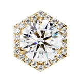 WOKE ™ VVS-F Lab Grown 2.20 Carat Round cut Diamond earrings in 14/18k Gold