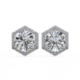 WOKE ™ VVS-F Lab Grown 2.20 Carat Round cut Diamond earrings in 14/18k Gold