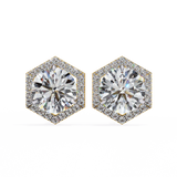 WOKE ™ VVS-F Lab Grown 2.20 Carat Round cut Diamond earrings in 14/18k Gold