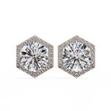 WOKE ™ VVS-F Lab Grown 2.20 Carat Round cut Diamond earrings in 14/18k Gold