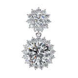 WOKE ™ VVS-F Lab Grown 3 Carat Round cut Diamond HAO setting earrings in 14/18k Gold