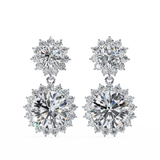 WOKE ™ VVS-F Lab Grown 3 Carat Round cut Diamond HAO setting earrings in 14/18k Gold