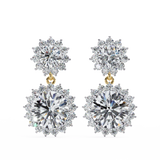 WOKE ™ VVS-F Lab Grown 3 Carat Round cut Diamond HAO setting earrings in 14/18k Gold