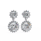 WOKE ™ VVS-F Lab Grown 3 Carat Round cut Diamond HAO setting earrings in 14/18k Gold