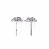 WOKE ™ VVS-F Lab Grown 3 Carat Round cut Diamond HAO setting earrings in 14/18k Gold