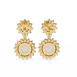 WOKE ™ VVS-F Lab Grown 3 Carat Round cut Diamond HAO setting earrings in 14/18k Gold