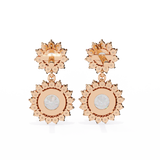 WOKE ™ VVS-F Lab Grown 3 Carat Round cut Diamond HAO setting earrings in 14/18k Gold