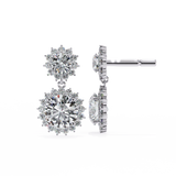 WOKE ™ VVS-F Lab Grown 3 Carat Round cut Diamond HAO setting earrings in 14/18k Gold