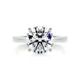 2 carat round moissanite ring | Moissanite ring in 14K gold and silver | GRA certified moissanites