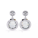 WOKE ™ VVS-F Lab Grown Round cut Diamond BEZEL studs in 14/18k Gold