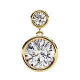 WOKE ™ VVS-F Lab Grown Round cut Diamond BEZEL studs in 14/18k Gold