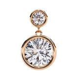 WOKE ™ VVS-F Lab Grown Round cut Diamond BEZEL studs in 14/18k Gold