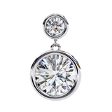 WOKE ™ VVS-F Lab Grown Round cut Diamond BEZEL studs in 14/18k Gold