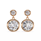 WOKE ™ VVS-F Lab Grown Round cut Diamond BEZEL studs in 14/18k Gold