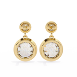 WOKE ™ VVS-F Lab Grown Round cut Diamond BEZEL studs in 14/18k Gold