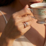 2 CT Pear and Round Lab Grown Diamond Ring in 9K Gold/14K Gold |WOKE
