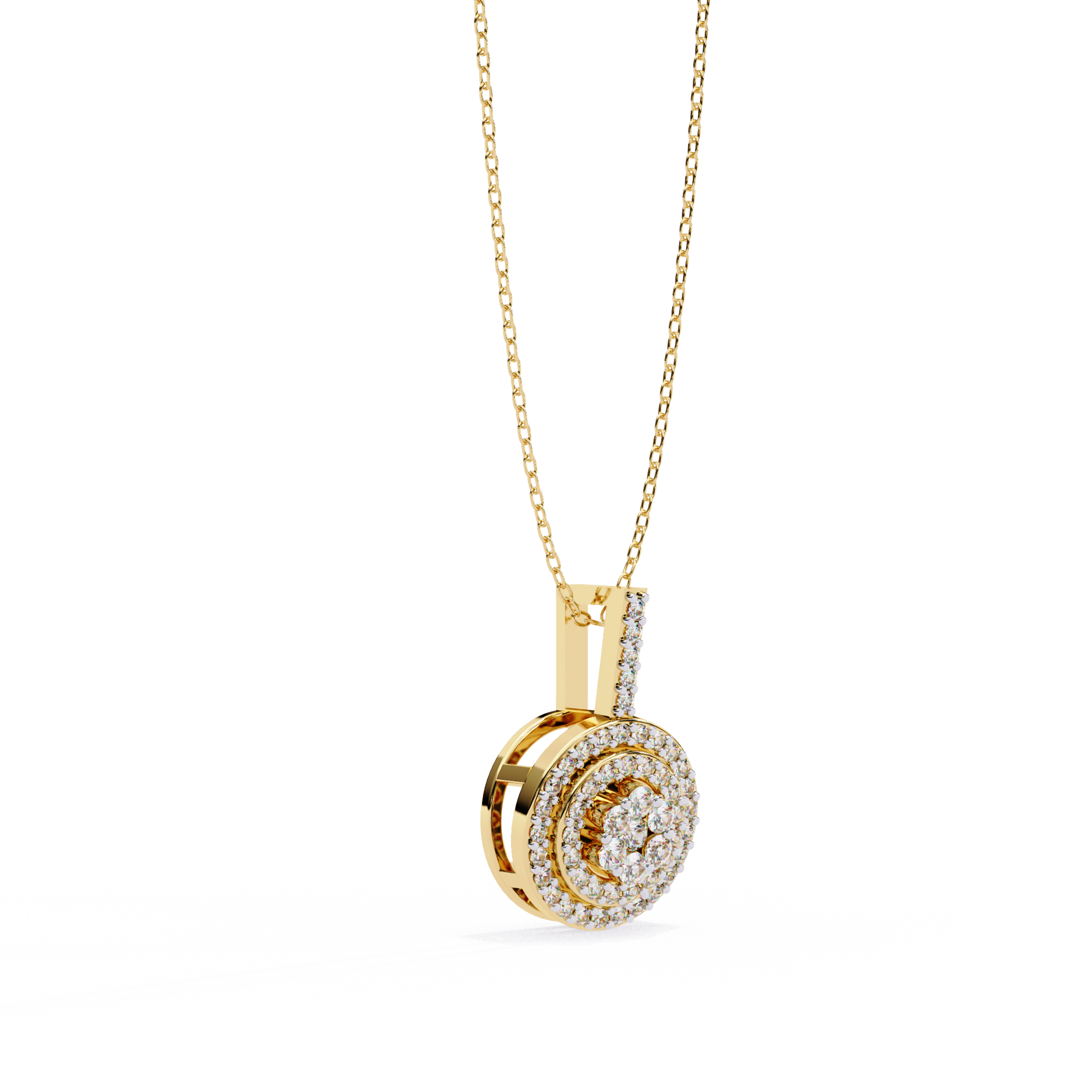 WOKE ™ VVS-F Lab Grown Diamond .60 Carat DOUBLE HALO pendant