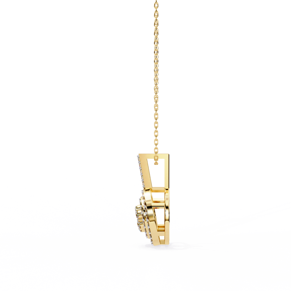 Woke Pyramid WOKE ™ VVS-F Lab Grown Diamond .60 Carat DOUBLE HALO pendant – Woke ...