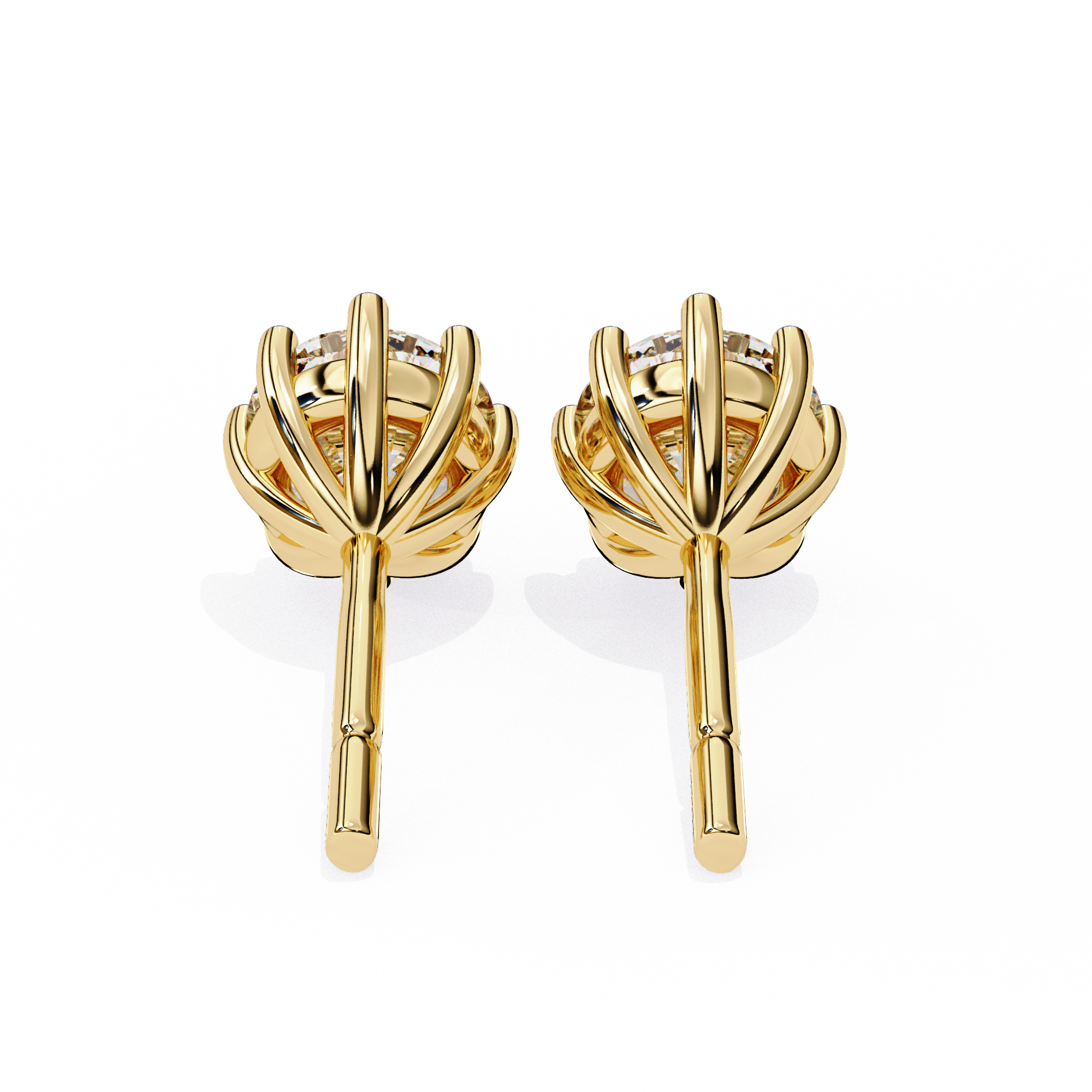 WOKE ™ VVS-F Lab Grown Round cut Diamond 8 prong studs in 14/18k Gold