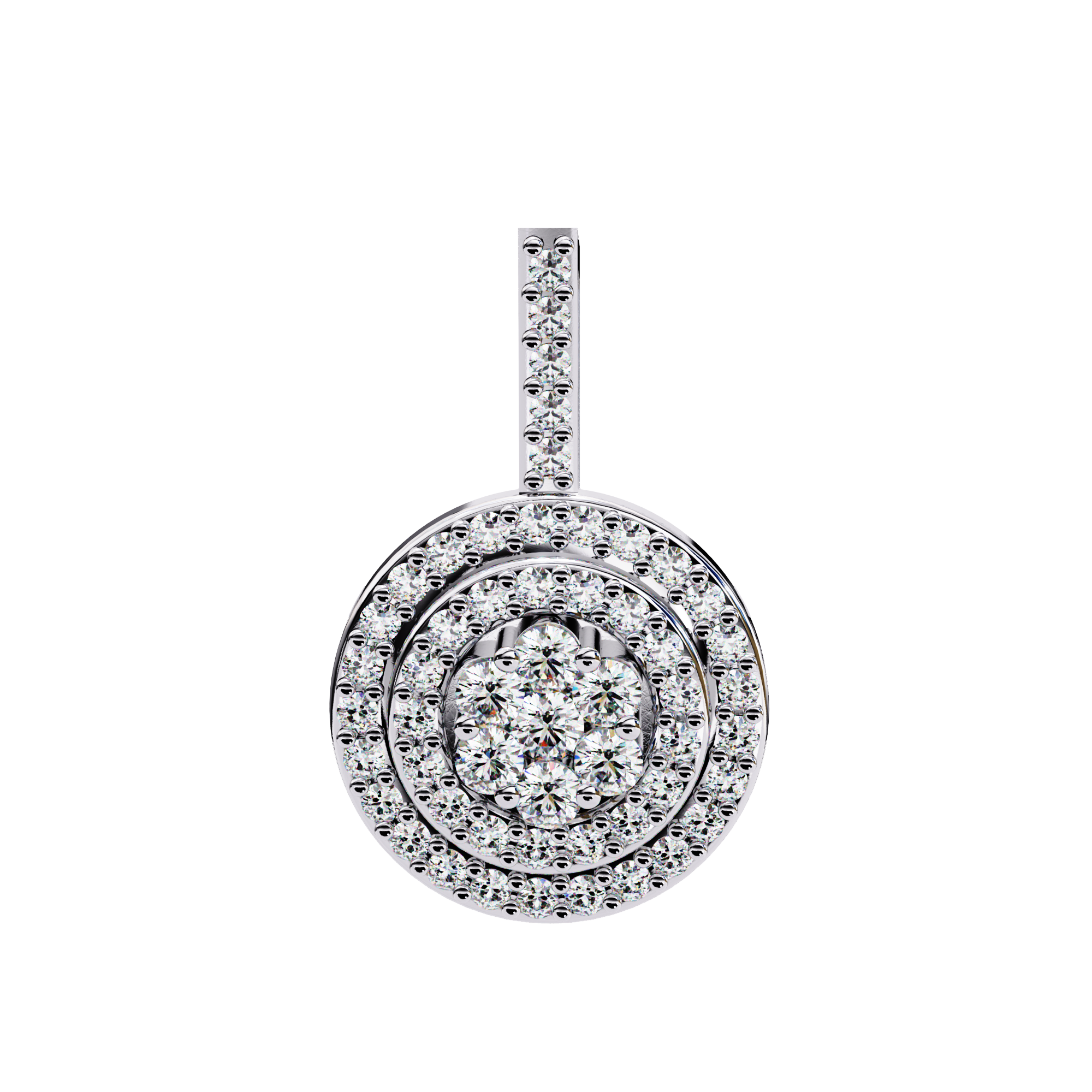 WOKE ™ VVS-F Lab Grown Diamond .60 Carat DOUBLE HALO pendant