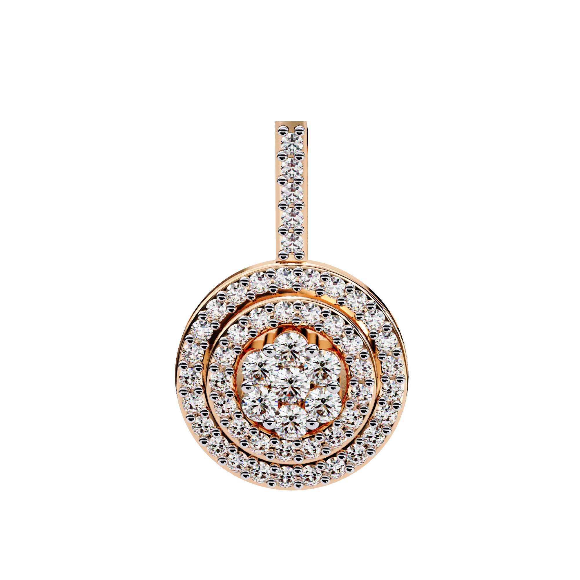 WOKE ™ VVS-F Lab Grown Diamond .60 Carat DOUBLE HALO pendant