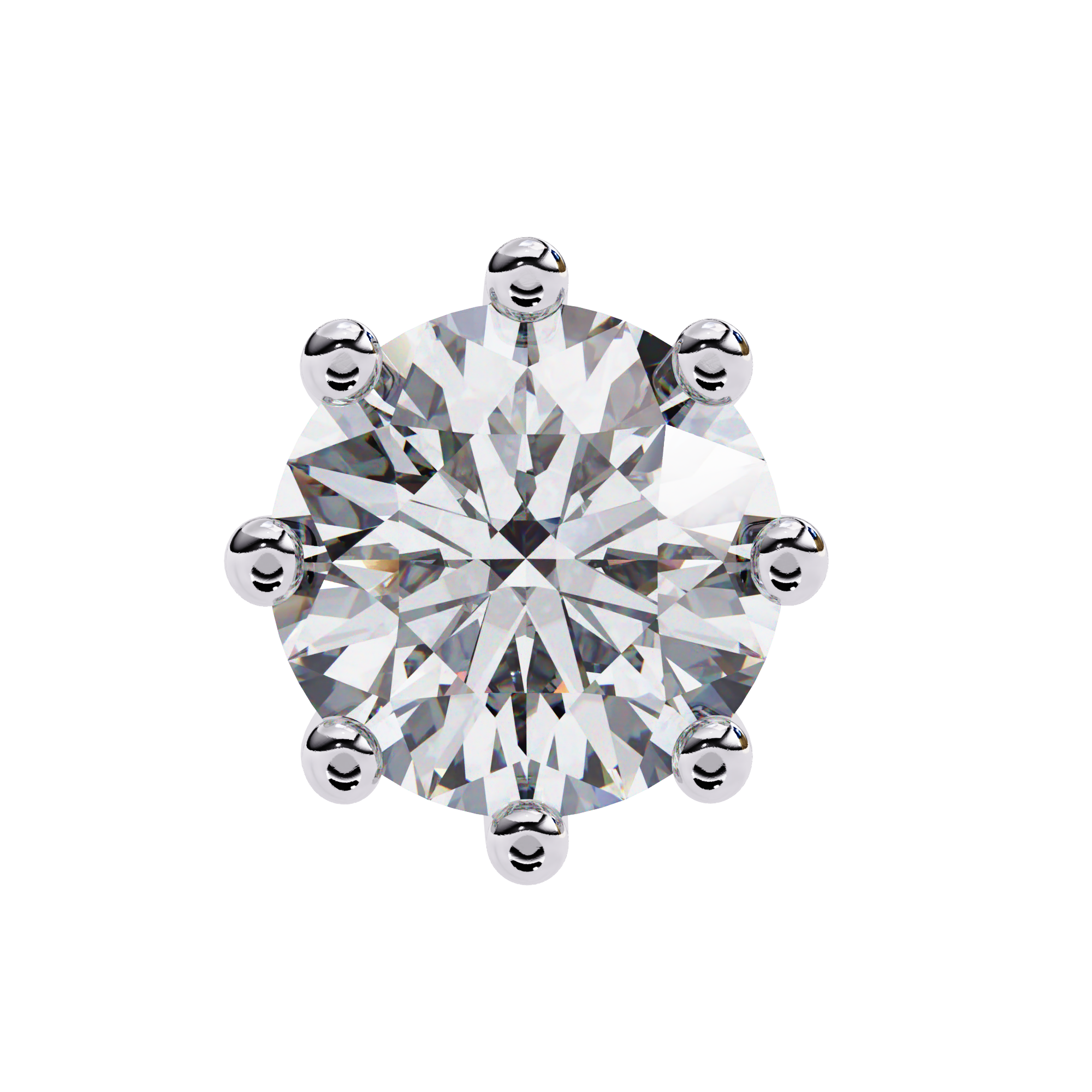 WOKE ™ VVS-F Lab Grown Round cut Diamond 8 prong studs in 14/18k Gold