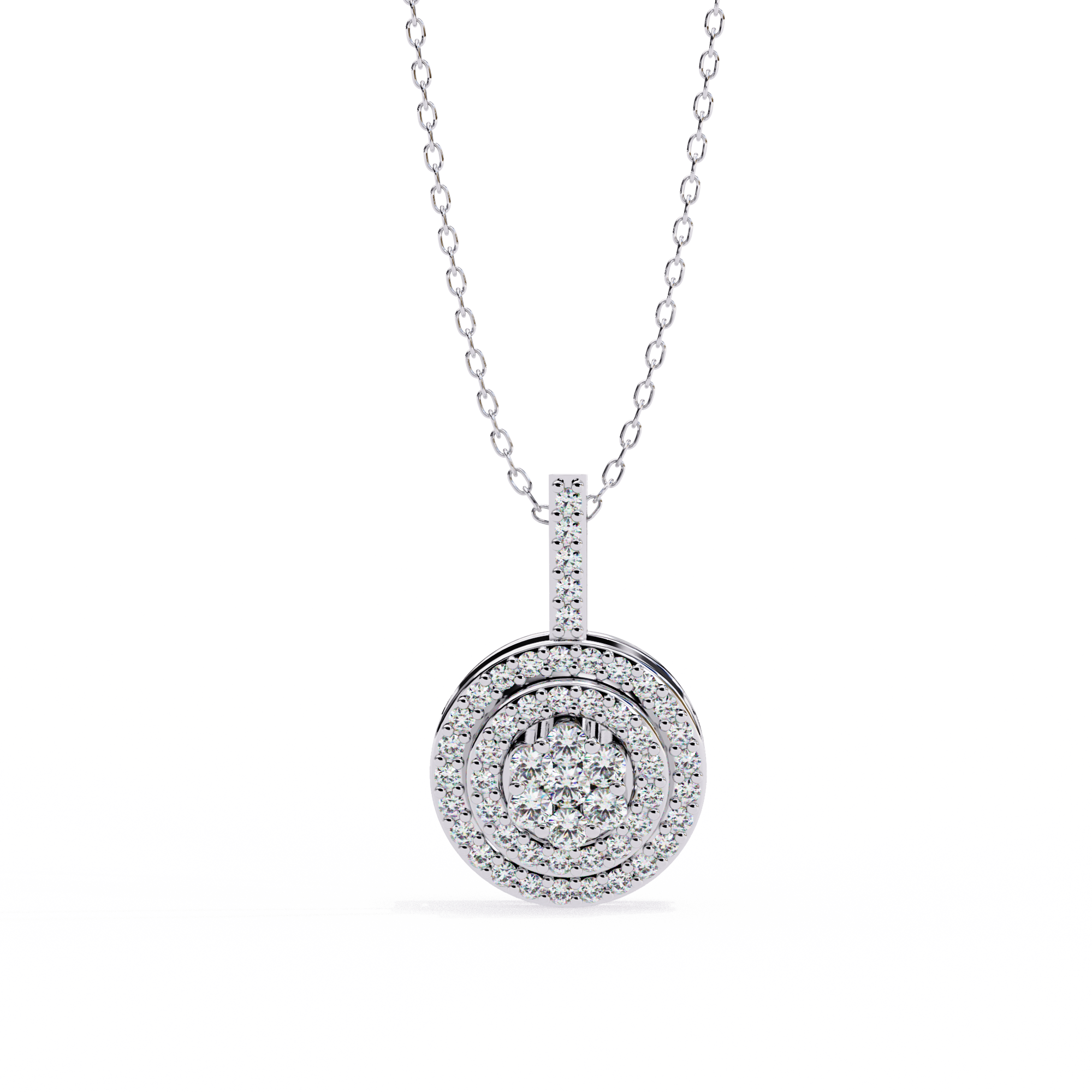 WOKE ™ VVS-F Lab Grown Diamond .60 Carat DOUBLE HALO pendant