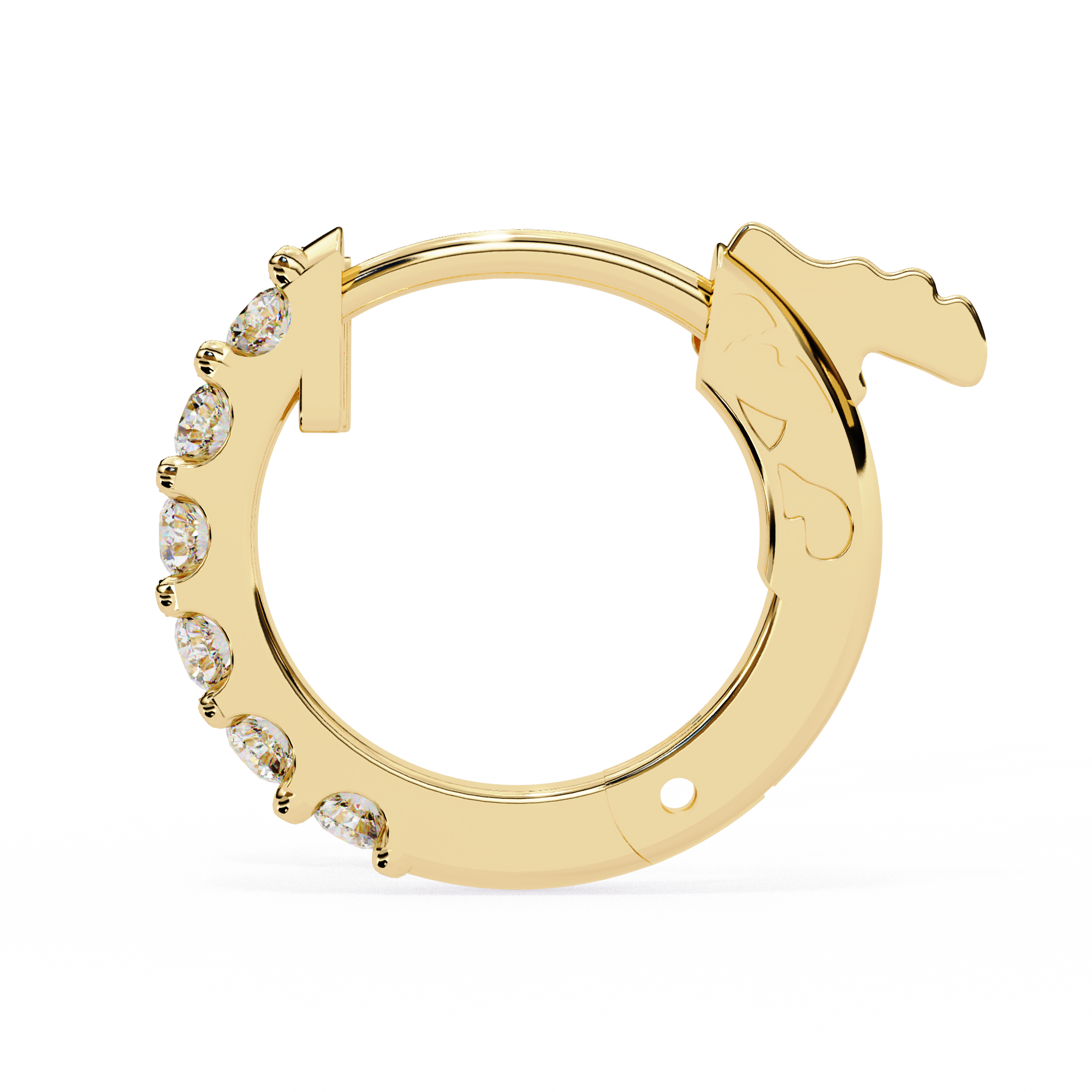 WOKE ™ VVS-F Lab Grown Round cut Diamond Bali in 14/18k Gold