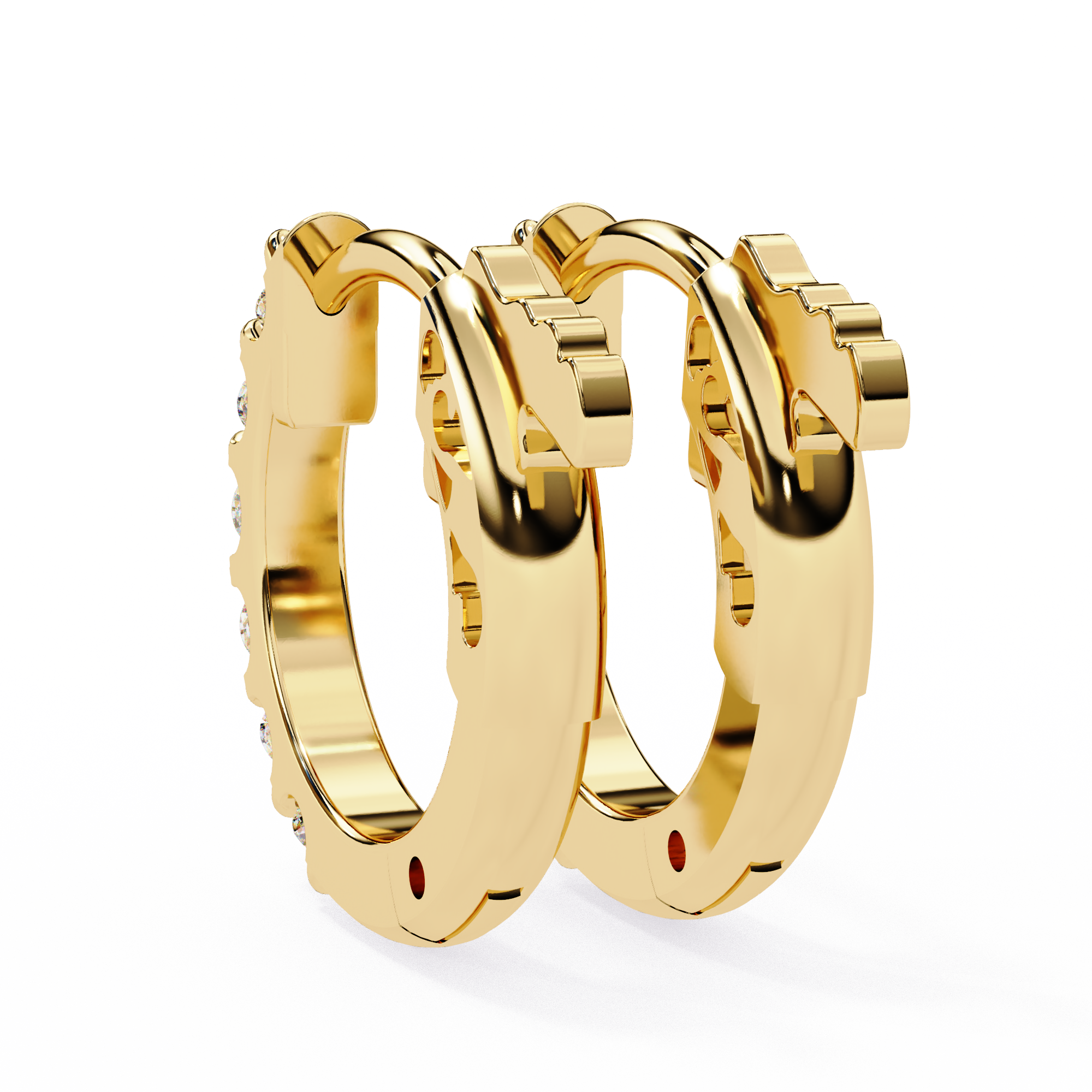 WOKE ™ VVS-F Lab Grown Round cut Diamond Bali in 14/18k Gold