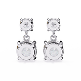 WOKE ™ 2.70 CARAT 6 PRONG CROWN  VVS-EF ROUND CUT Lab Grown Diamond Earrings in 14/18k Gold|