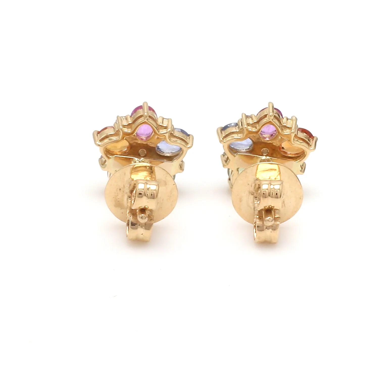 Rainbow Sapphire Pear Lab Grown Floral Studs | WOKE