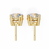 WOKE ™ 2.70 CARAT 6 PRONG CROWN  VVS-EF ROUND CUT Lab Grown Diamond Earrings in 14/18k Gold|
