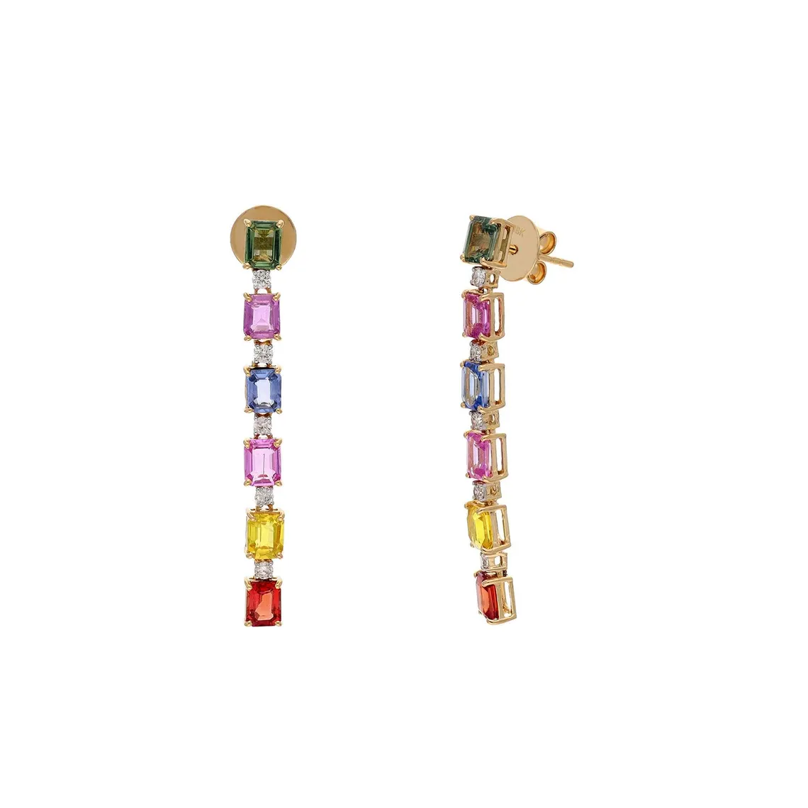 Multi Color sapphire Jewelry Diamond Earrings | WOKE