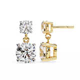 WOKE ™ 2.70 CARAT 6 PRONG CROWN  VVS-EF ROUND CUT Lab Grown Diamond Earrings in 14/18k Gold|