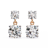 WOKE ™ 2.70 CARAT 6 PRONG CROWN  VVS-EF ROUND CUT Lab Grown Diamond Earrings in 14/18k Gold|
